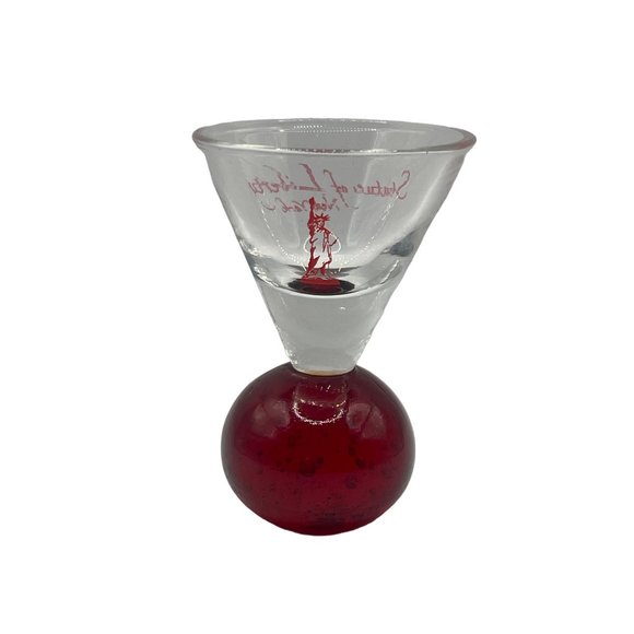 Statue of Liberty Round Ball Bottom Souvenir Shot Glass Red - Picture 3 of 6